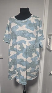 M&S Light Combat Colour Print Short Sleeved Tunic Top Plus Size 24 - Picture 1 of 12