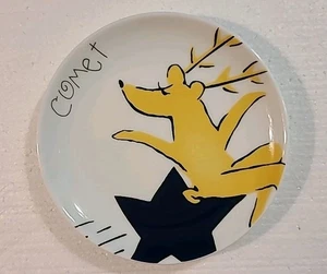 Pottery Barn Santa's Reindeer Appetizer Plates-Set of 4 6.5” Comet Cupid Donner- - Picture 1 of 12