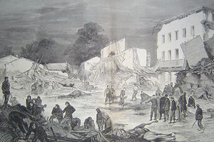 Floods in Toulouse France The Rue Villeneuve 1875 Harper’s Weekly - Picture 1 of 2