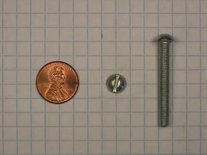 MACHINE SCREW #(10-32) x 1-1/2" STEEL, ROUND HEAD, SLOTTED DRIVE, ZINC-PLATED - Picture 1 of 1