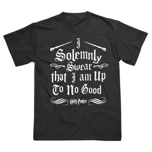 Camiseta Harry Potter Algodón SS ~ Solemnly Swear Negra - Imagen 1 de 1