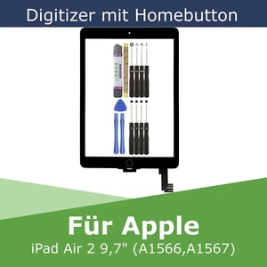 Digitizer für Apple iPad Air 2 (A1566 A1567) 9,7" Touchscreen Display Scheibe - Afbeelding 1 van 7