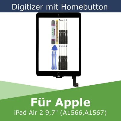 Digitizer für Apple iPad Air 2 (A1566 A1567) 9,7" Touchscreen Display Scheibe