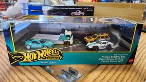 Juego de caja de 4 autos Hot Wheels Premium con Fleet Street, Subaru, Nissan y Datsun - Imagen 1 de 7