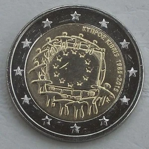 2 Euro Gedenkmünze Zypern 2015 30 Jahre Europaflagge unz. - Picture 1 of 1
