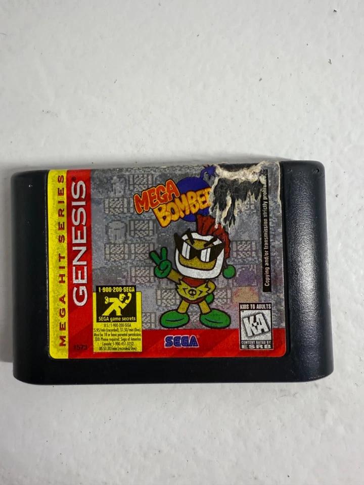 Mega Bomberman (Sega Genesis, 1994) Authentic Cartridge Only Tested - MEGA HIT - Image 1 of 4
