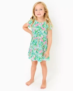 Lilly Pulitzer Girls Mini Geanna Swing Dress Botanical Green XL 12-14 YRS 278481 - Picture 1 of 8