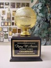 FANTASY BASKETBALL  TROPHY PERPETUAL TROPHY 16 YEARS GOLD WITH BLACK BASE #
