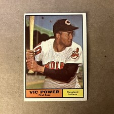 1961 Topps Baseball Vic Power Cleveland Indians Card #255
