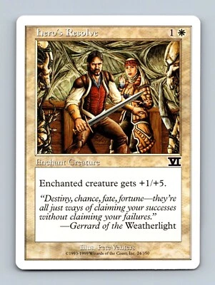Magic The Gathering MTG - Hero's Resolve - 6th Edition, Sixth 1997 - Image 1 of 2