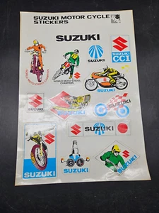 Vintage Sheet "SUZUKI" Motorcycle STICKERS 13 1/4" x 9 1/4" - Picture 1 of 6