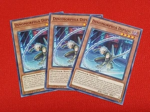 Yu-Gi-Oh! TCG 3x Dinomorphia Diplos Battle of Chaos BACH-EN010 1st Edition Com - Picture 1 of 2