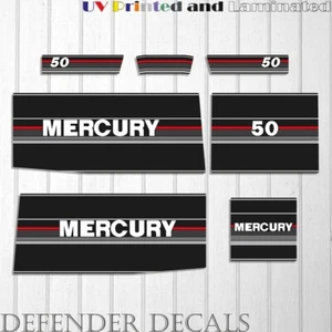 Mercury 50 HP Two Stroke 1990-1991 outboard engine decal sticker set - Picture 1 of 1
