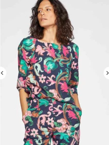 Thought Shirt Top Bluse Blumen geblümt gewebt rosa schwarz grün WST5491 - Picture 1 of 5