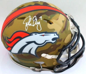 John Elway Autographed Denver Broncos Camo Mini Helmet- Beckett W Hologram *W - Picture 1 of 3