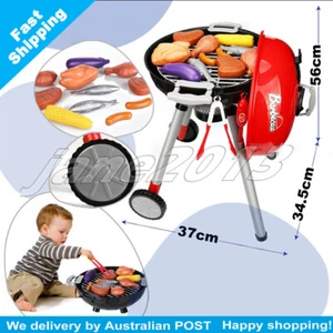 Kids BBQ Pretend Play Cooking Set Toy Sausages Utensils Barbecue Grill Cooker - Picture 1 of 3