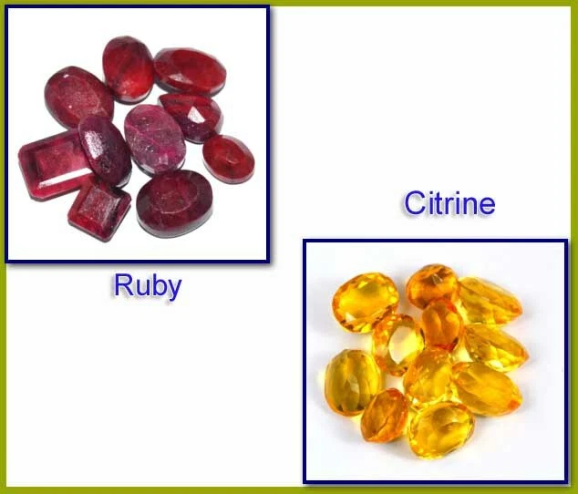 AAA Grade Yellow Citrine & Red Ruby 100 Ct Loose Gemstone Mix Shape Lot - Image 1 of 4