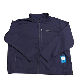 Columbia Ascender Softshell Full Zip Weather Jacket Fleece Lined Navy Size 6XL - Picture 1 of 3