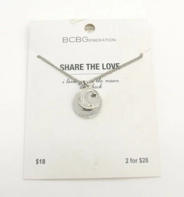NUEVO CON ETIQUETAS 16" BCBGeneration Share the Love Colgante Cadena Collar a la Luna BCBG Foto 1 de 3