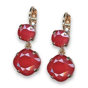 Earrings by Mariana My Treasures Coll. Gorgeous Royal Red Swarovski Crystals - Picture 1 of 6