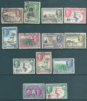 NYASALANDIA 1945 Jorge VI usado juego corto a 10/- Foto 1 de 2