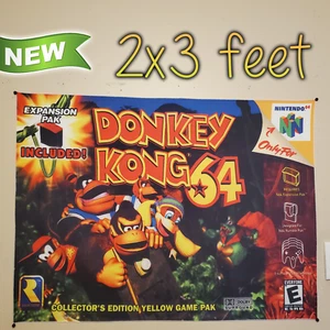 Donkey Kong 64 2x3 Fuß Wandteppich / Nintendo 64 Banner Wand Flagge N64 - Bild 1 von 10