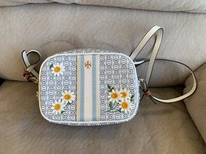 Bandolera Auténtica Tory Burch Gemini Link Lona Apliques Margarita 100% Auténtica Nueva sin Etiquetas - Imagen 1 de 6