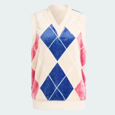 Chaleco Adidas Para Mujer Preppy Argyle Esponjoso Cuello en V Magic Beige Talla Pequeña Nuevo con Etiquetas $65 Foto 1 de 4