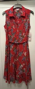 Nanette Lepore Floral Pintucked Midi Dress US Size 8/ U.K. Size 12 RRP $128.00 - Picture 1 of 6