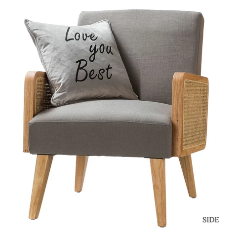 Karat Home Delphine Cane Accent Chair - Pewter  MSRP $599.00 Cover