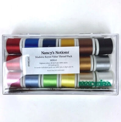 Madeira Embroidery Thread Rayon 18 Spool 200m 100% Viscose Filament Art No 8040  - Image 1 of 4