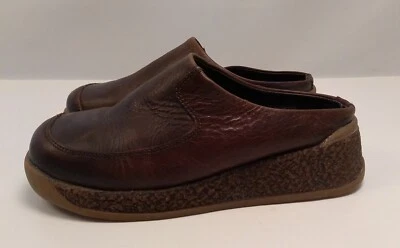 American Eagle Shoes Womens Sz 8M Brown Leather Slip On Mule Slide Clog - Image 1 of 4
