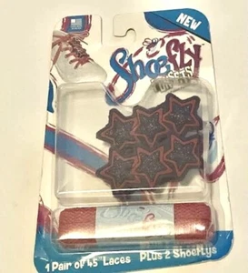 Shoefly FUNSETS 1 Paar 45" rosa Schnürsenkel + 2 Star Shoeflys   - Bild 1 von 2