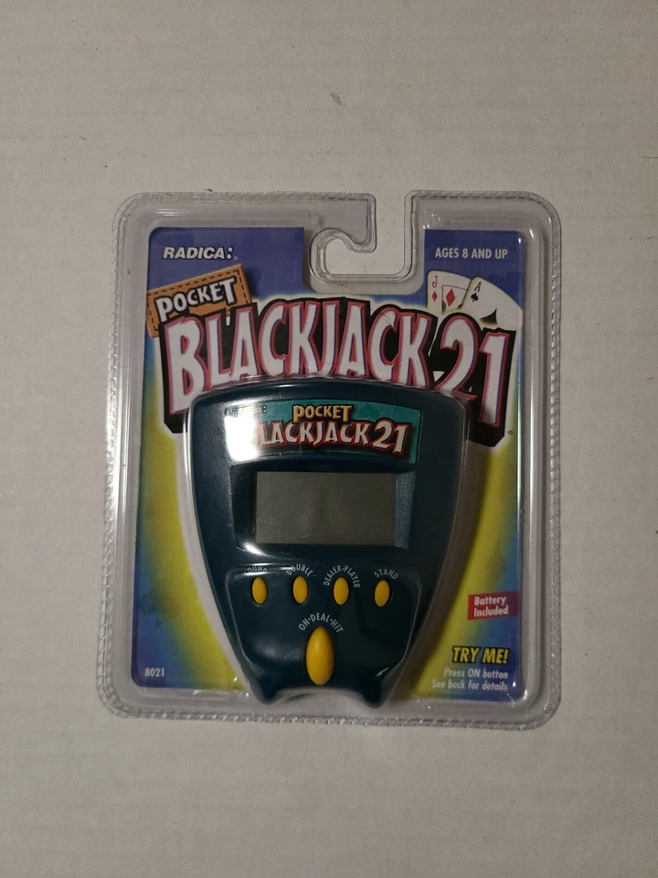 Radica Pocket Blackjack 21 Electronic Handheld Game 8021 1999