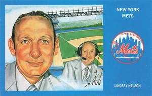 1969 NEW YORK METS BASEBALL LINDSEY NELSON BROADCASTER LTD ISSUE POSTCARD 060125 - Imagen 1 de 2