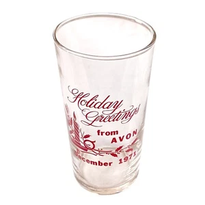 Vintage Holiday Greetings from Avon Dezember 1971 Barware Getränkeglas - Bild 1 von 4