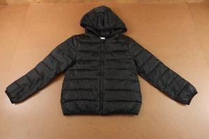 Epic Threads Youth Size Medium Black Quilted Full Zip Hooded Puffer Jacket New - Picture 1 of 8