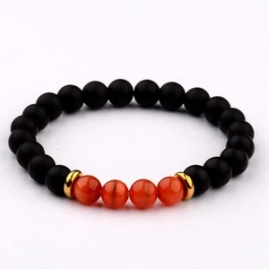 8MM Natural Lava Red Cats Eye Beads Charm Man Woman Fashion Bracelets Gift - Picture 1 of 4