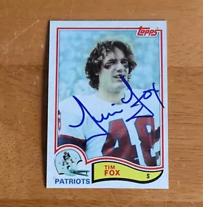 Tarjeta de fútbol americano Topps #148 1982 autógrafo firmado por Tim Fox New England Patriots - Imagen 1 de 2