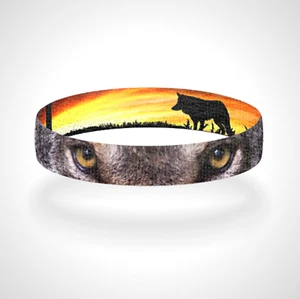 Reversible Save the Wolves Wristband Bracelet - Picture 1 of 3