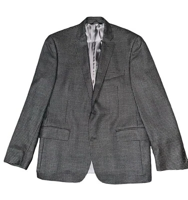 Chaqueta Blazer Abrigo Deportivo Nordstrom Talla 44L Lana 2 Botones Gris Cuadros Foto 1 de 4