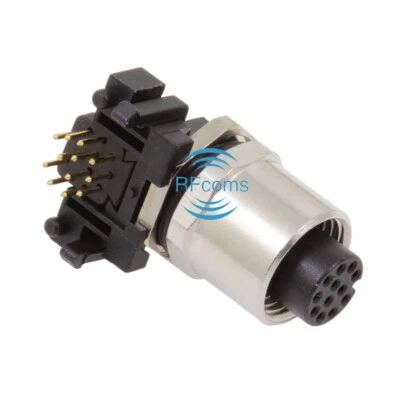 M12 Sensor Connector 8P 8 Pin Panel Female Adapter Angled PCB Socket Connectors - Image 1 of 4