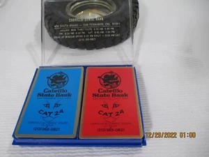 Spielkarten von: Cat 24 ~ Cabrillo State Bank ~ Doppeldeck ~ mit Hülle ~ Vintage - Bild 1 von 8