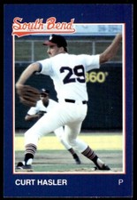 1988 Grand Slam Baseball Card Curt Hasler South Bend White Sox #21