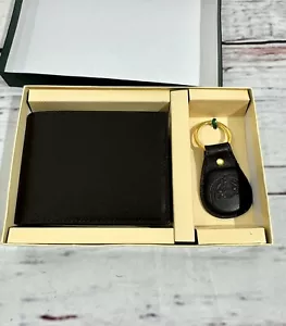 Men's DOPP Dress Classic Dark Brown Billfold with Matching Key Ring Set - Picture 1 of 7