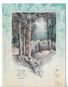 Vtg Christmas Card approx 5.5 x 4" - Bethlehem from the Grove of the Cedars - Picture 1 of 3