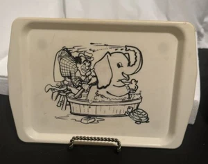 BANDEJA DE PLÁSTICO WHIRLEY DE COLECCIÓN 10X7 PAYASO Y ELEFANTE REGALO FAMILIA - Imagen 1 de 2