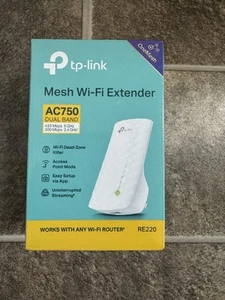 TP-LINK AC750 RE220 Mesh WiFi Range Extender Covers Up to 1200 Sq.ft White - Picture 1 of 6