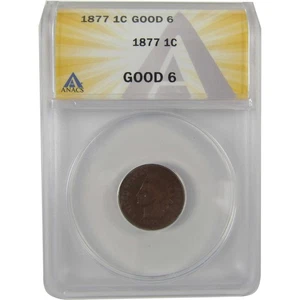 1877 Indian Head Cent G 6 ANACS Penny 1c Coin SKU:CPC0827 - Picture 1 of 4