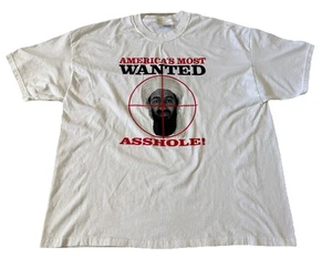 Vintage Y2K Osama Bin Laden America’s Most Wanted Hanes White Shirt Men XL - Picture 1 of 4